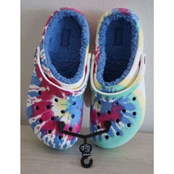 Crocs 206341-4SO Unisex Sz Men's 7 Women's Sz 9 Tie Dye Classic Lined Clogs - Picture 2 of 6